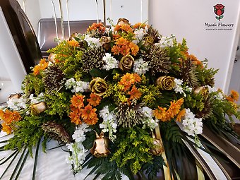 Golden Glory Casket Spray