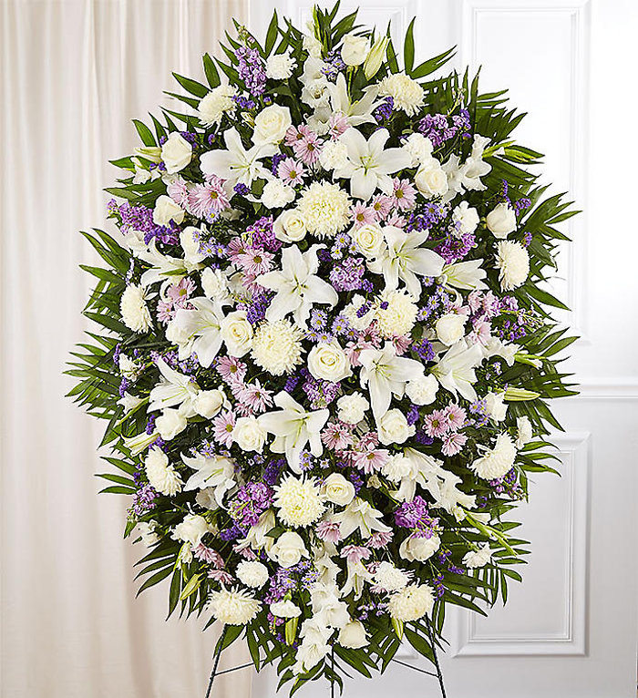 Lavender &amp; White Sympathy Standing Spray