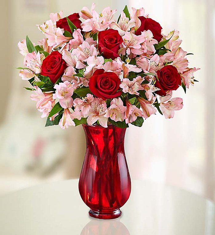 True Love Rose &amp; Peruvian Lily Bouquet