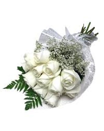 White Roses, 12 Stems WRAPPED