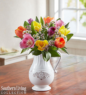Fresh Spring Tulip Pitcher by Southern Living&trade;