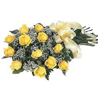 Yellow Roses, 12 Stems WRAPPED